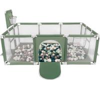 Parc de jeux Selonis Grande aire de jeux pour enfants avec 400 balles Parc de jeux pour enfants, vert : turquoise foncé/gris/blanc/mint