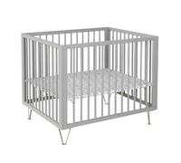 Parc Marit 84 x 102 cm gris clair avec tapis