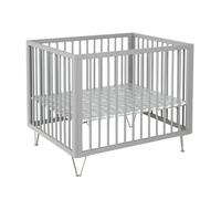 Parc Marit 84 x 102 cm gris clair avec tapis