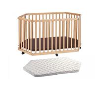 Parc Playpen bois naturel avec matelas