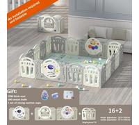 Parc pliable pour bébé - Parc de jeu avec toboggan et panier de basket - Barrières de sécurité en PEHD pour l'intérieur - Centre d'activités pour enfants - Modèle YHY-1602