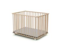 Parc pliant rectangulaire - WEBABY - CALI - 70 x 100 cm - Jusqu'à 24 mois - Hêtre brut