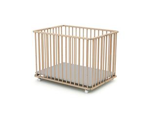 Parc pliant rectangulaire - WEBABY - CALI - 70 x 100 cm - Jusqu'à 24 mois - Hêtre brut