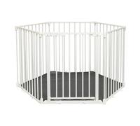 Dreambaby Discovery 6 Parc de jeu Converta 3 en 1 6 panneaux avec tapis/séparateur de pièce XXL/barrière de cheminée 85,5 cm à 3,75 m de large et 74 cm de haut Restez ouvert et indicateur de