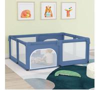 vidaXL Parc avec 2 portes bleu clair tissu Oxford
