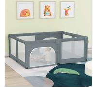 vidaXL Parc pour bébé avec 2 portes Tissu Oxford Gris clair