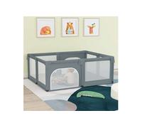 Parc pour bébé avec 2 portes Gris clair Tissu Oxford