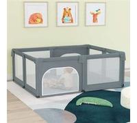 Parc pour bébé avec 2 portes Gris clair Tissu Oxford Gris G