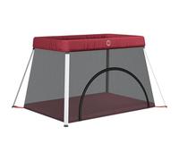 Parc pour bébé avec matelas Rouge Tissu de lin