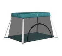 Parc pour bébé avec matelas Vert Tissu de lin
