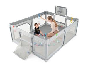 Parc pour bébé BB6402DE-HS, 188 x 157 cm, gris clair
