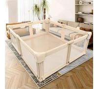 Parc pour bébé et enfant, grande taille - Parc pliable - 150 x 180 cm - Beige - Montage rapide - Livré avec une sacoche de transport - Barrière de sécurité
