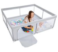 Parc pour bébé rond - 150 x 150 cm - Fermeture éclair ronde - Enfants de 6 mois à 6 ans