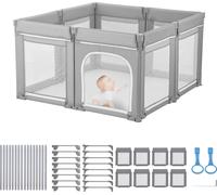 Parc pour bébé VEVOR, 120 x 120 cm, parc de jeu, aire de jeu avec porte à fermeture éclair et filet doux et respirant, centre d'activité sans faille pour les jeunes enfants de 6 à 24 mois