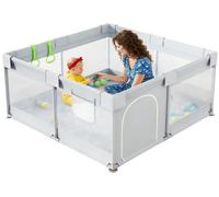 Parc pour bébés 120 x 120 cm – Tissu en filet respirant pour ramper et marcher | Centre d'activités sûr et spacieux pour bébés,
