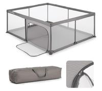 Parc pour bébés Parc bébé 150x200 cm Pliable Sûr et stable Parc pour enfants avec filet respirant et base antidérapante pour enfants gris Sun Baby