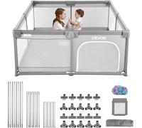 Parc pour bébés VEVOR, 2000x1785 mm, parc pour jeunes enfants, aire de jeux pour l'intérieur & l'extérieur, centre d'activité de sécurité avec 50 balles océan, porte avec fermeture éclair & filet resp