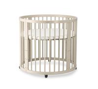 Parc rond en bois pour bébé Deryan Willow Box - Matelas inclus - Sable