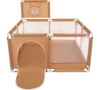 Parc Selonis avec panier et 100 balles, beige : turquoise foncé/beige/perle