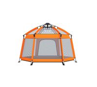 Parc WISFOR avec fonction pop-up, protection anti-UV, parc de voyage hexagonal avec toit, pliable, parc pour bébé, orange