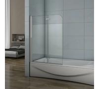 Pare Baignoire 100x140cm Verre Anticalcaire Et Sablé Au Central Aica Écran De Baignoire Pivotant