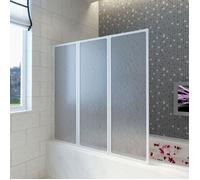 vidaXL Pare baignoire 3 volets rétractables 117 x 120 cm Blanc