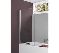 Pare-baignoire à volet pivotant réversible 6 mm - profilé argent brillant - Arty LEDA