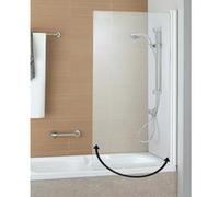Pare-baignoire ANCOSWING, 1 volet pivotant en verre securit transparent 5mm, profil blanc