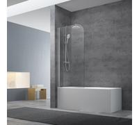 Pare-baignoire avec un panneau pivotant en verre, 150x75cm, Chrome (SATVZUNIKCRT75)