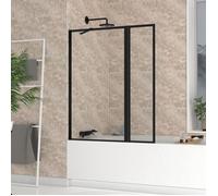 Pare baignoire avec Volet Pivotant 70+30x130cm - Finition Noir Mat - DARK CONTOURING SCREEN