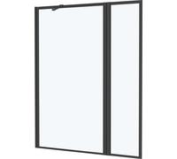 Pare baignoire avec Volet Pivotant 70+30x130cm - Finition Noir Mat - DARK CONTOURING SCREEN