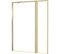 Pare baignoire avec Volet Pivotant 70+30x130cm - Finition Or Doré Brossé - GOLDY CONTOURING SCREEN