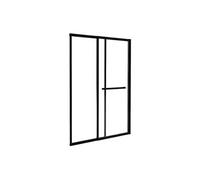 Pare baignoire coulissant noir mat avec porte serviette - 120x140 cm - WAIMEA