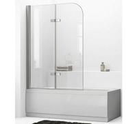 Pare-baignoire double panneau – 90 x 140 cm – Chrome – ELIA
