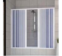 Pare baignoire douche en Plastique PVC - Nina Centrale - Blanc Mat - 160 cm