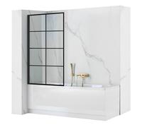 PARE-BAIGNOIRE LAGOS-1 BLACK NOIR 70X140 CM FIXE VERRE 5 MM REA