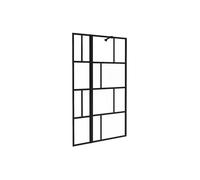 Vente-unique - Pare baignoire noir mat au style industriel avec volet pivotant - 120 x 140 cm - OBELINI