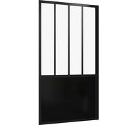 Pare Baignoire Pivotant 140x80cm Type Industriel - Profilé Noir Mat - Verre Trempé - GLASSY SCREEN