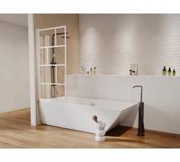 Pare baignoire pivotant - 70 x 140 cm - Blanc mat - Verre - RIVANON