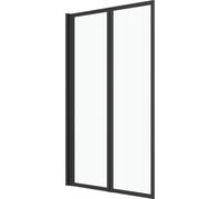 Pare baignoire Pivotant 70x120cm - 2 Volets Noir Mat - Verre Trempé 4mm - DUPLO