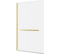 Pare baignoire Pivotant avec Porte-Serviette 85x150cm - Or Doré Brossé - Verre 6mm - TSHAPE GOLDY