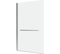 Pare baignoire Pivotant avec Porte-Serviette 85x150cm - Profilé Chrome - Verre 6mm - TSHAPE CHROMED
