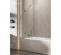 Pare-baignoire pivotant gauche, CARAIBES GUNMETAL,couleur: inox brossé, largeur: 140 cm