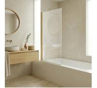 Pare Baignoire Pivotant Verre anticalcaire et Aluminium - 80 x 140 - Or brossé - Essebagno