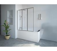 Pare baignoire pliant en métal - Coloris chrome - 120 x 140 cm - DISTRICT