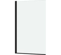 Pare baignoire Rabattable 70x120cm - Profilé Noir Mat - Verre Trempé 4mm - ELEMENTARY
