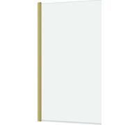 Pare baignoire Rabattable 70x130cm - Profilé finition Or Doré Brossé - Verre Trempé 4mm - ELEMENTARY