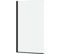 Pare baignoire Rabattable 70x130cm - Profilé Noir Mat - Verre Trempé 4mm - ELEMENTARY
