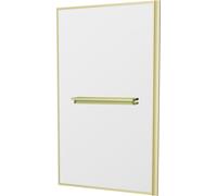 Pare baignoire Rabattable 75x130cm en Verre trempé - Porte-serviette et Etagère Or Doré Brossé