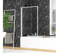 Pare baignoire rabattable 75x130cm - Finition Blanc - WHITE CONTOURING SCREEN